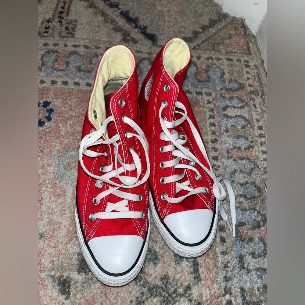 Red high top converse
